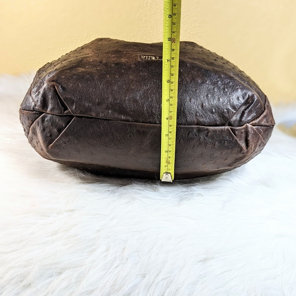 Furla Ostrich Embossed Brown Leather Tote Bag - Picture 4 of 15